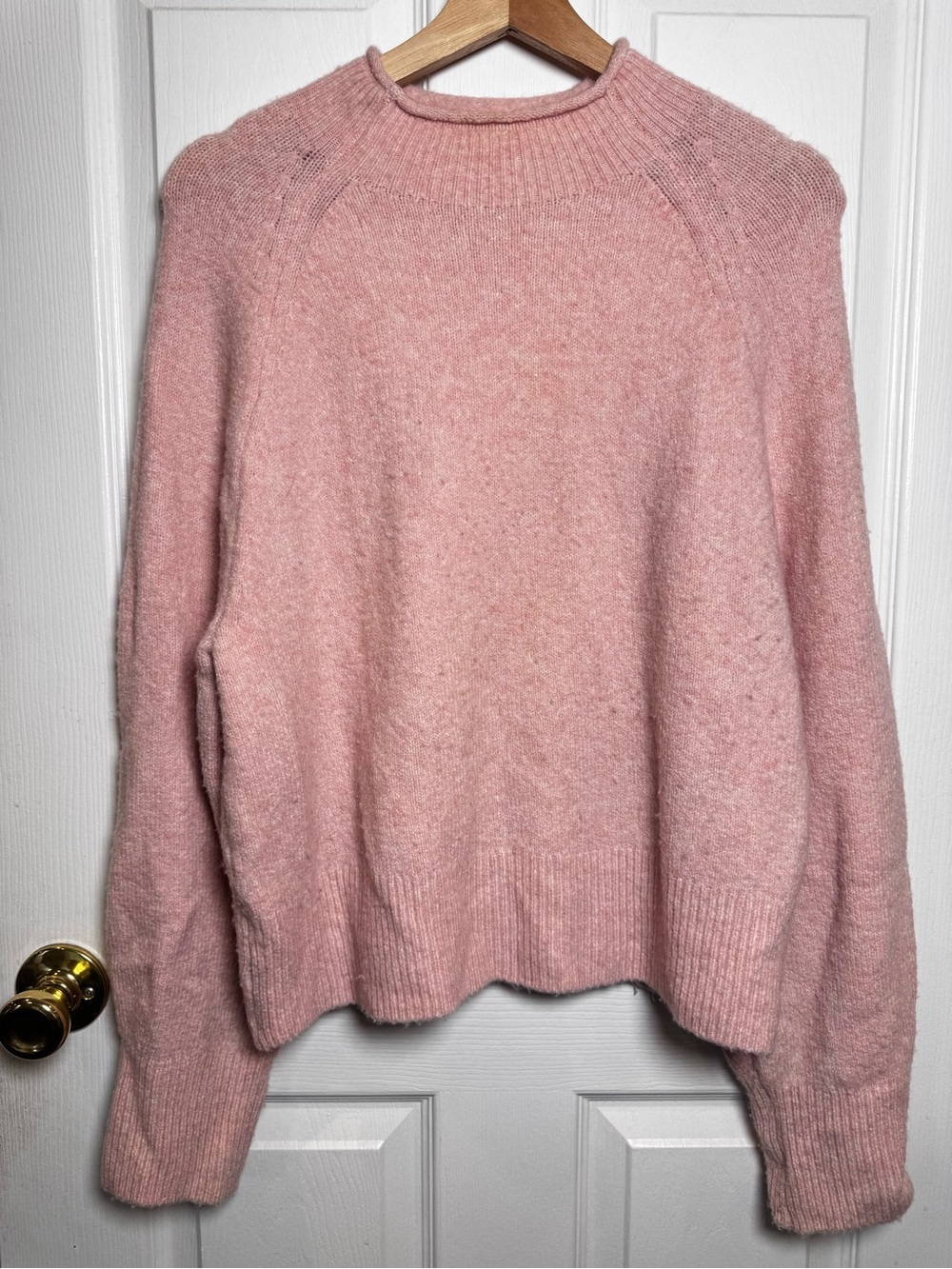 J.Crew Rollneck Sweater Pink Merino Wool Alpaca Blend Size Small
